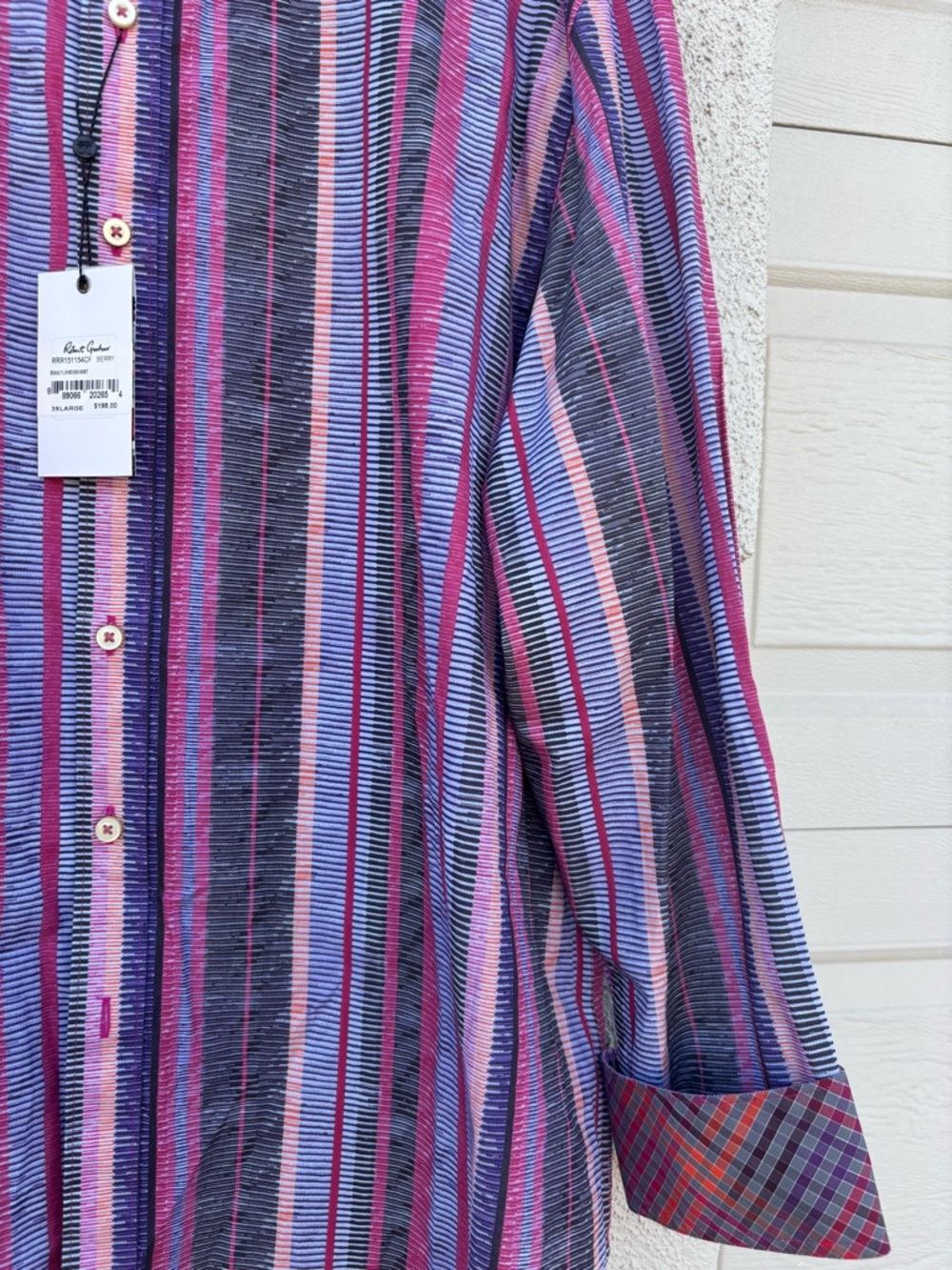 Robert Graham Multicolor Purple & Pink Striped Button-Down Shirt - Picture 5 of 5